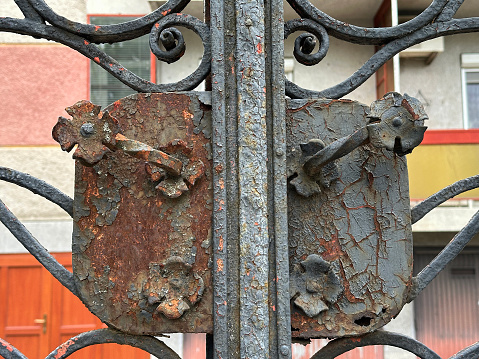 Old wrought iron gate of a building