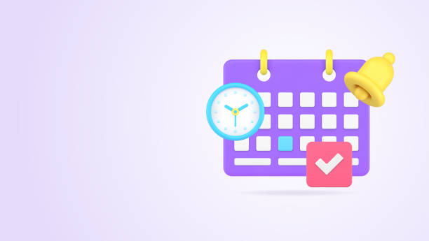 istock Time management deadline agenda important meeting calendar reminder notification 3d icon vector 2150116518