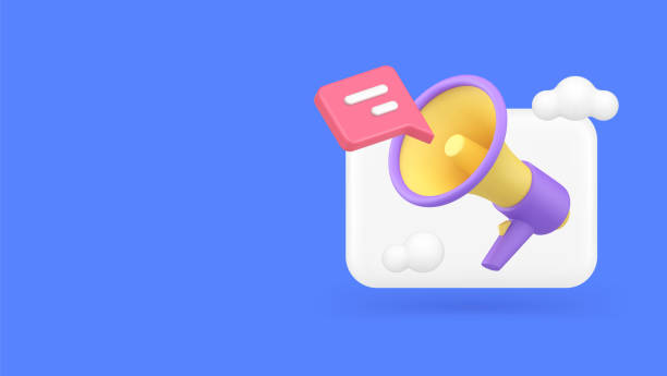 istock Advertising announce mailing list email marketing campaign news broadcast megaphone 3d icon vector 2150116542