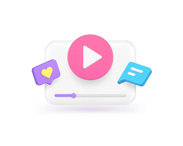 istock Multimedia content browse video audio play button social media network app 3d icon realistic vector 2150116722