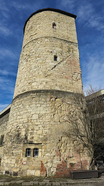 istock Medieval tower against blue sky, historical monument with brick construction Hanover Germany 2150119391