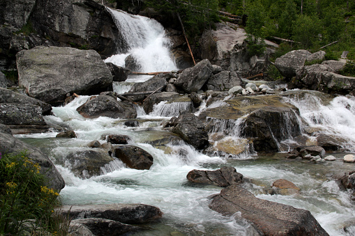 Landscape photo of the waterfall in the forest in Hrebienok