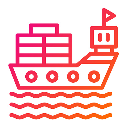 Cargo ship Vector Icon Design Illustration