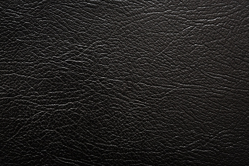 Shiny black leather in close-up.