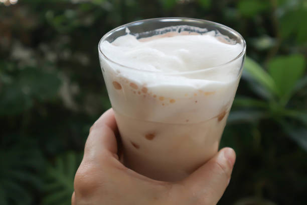 iced chocolate, iced cocoa or coffee, iced coffee or iced cappuccino coffee for serve