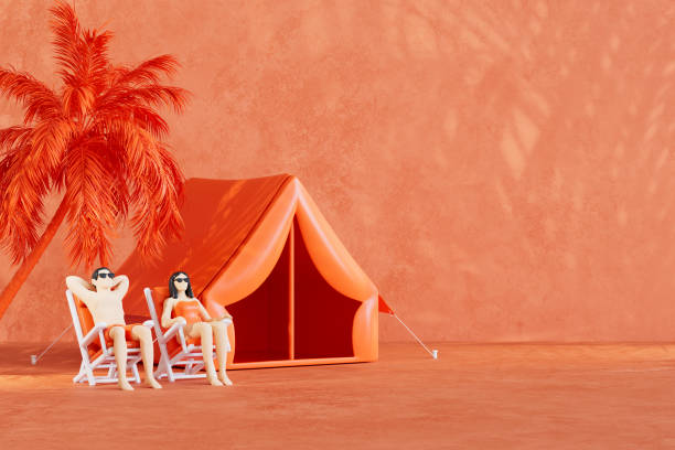 istock Camping tent summer camping beach holiday background 2150123775
