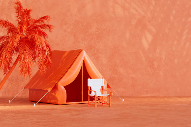istock Camping tent summer camping beach holiday background 2150123952