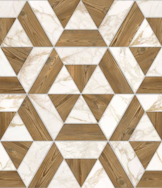 istock Geometric decor.Wood and marble Pattern Texture Used For Interior Exterior Ceramic Wall Tiles And Floor Tiles. 2150124573