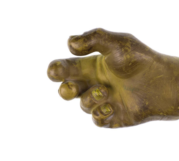 plastic hand toy gesture isolated on white background