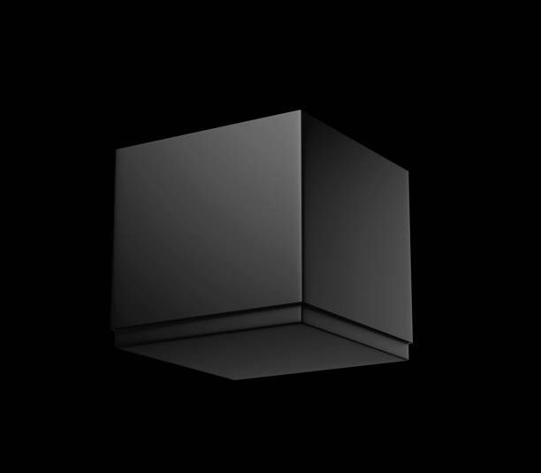 istock Black Square Box packaging, Dark Candle Box Mockup, 3d Rendered isolated on Black background 2150126777