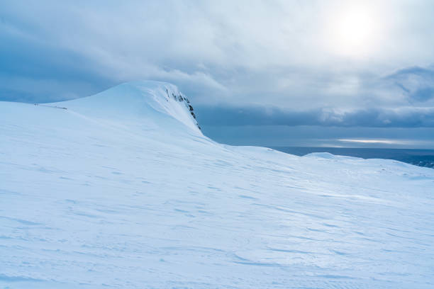 Blue iceberg glacier mountain with snow covered on summit in winter at Iceland