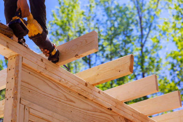istock Power tool wood cutting beams construction theme working with a reciprocating saw 2150128170