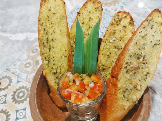 Bread sticks are served ready to eat.
