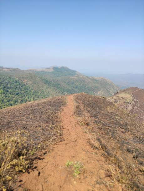 istock Aerial view of a dirt path on a mountain. 2150131004