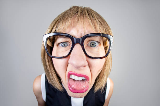 istock Fisheye Woman With Disgusted Expression 2150131160