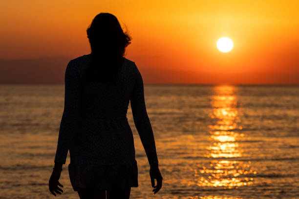 Free Stock Photo of Woman watching sunset on the beach | Download Free ...