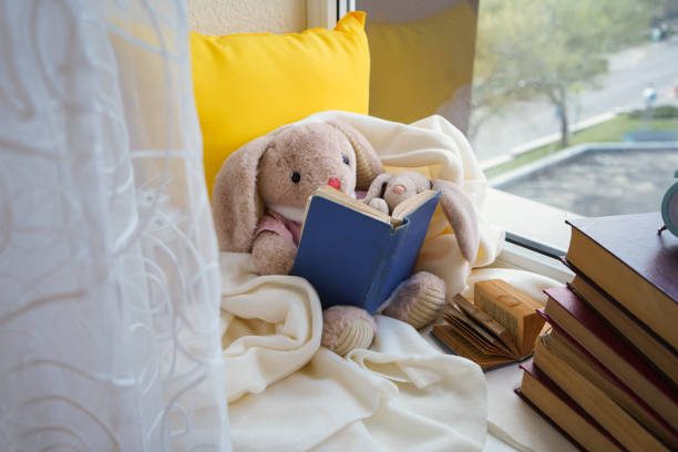 Stuffed animal in light and shadow.