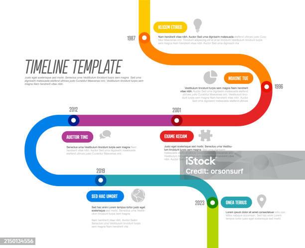 Double Timeline Graph Thick Line Infogrpahic Graph Timeline Diagram Template Stock ...