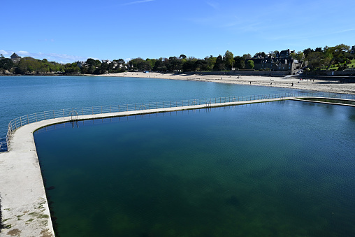 Prieuré seawater swimming pool with Prieuré beach in the background