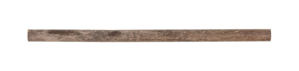 old wooden stick isolated on white background