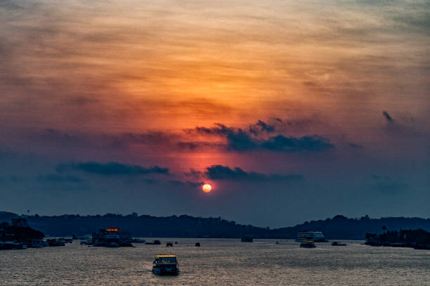 Boat along the Mandovi river in Goa.