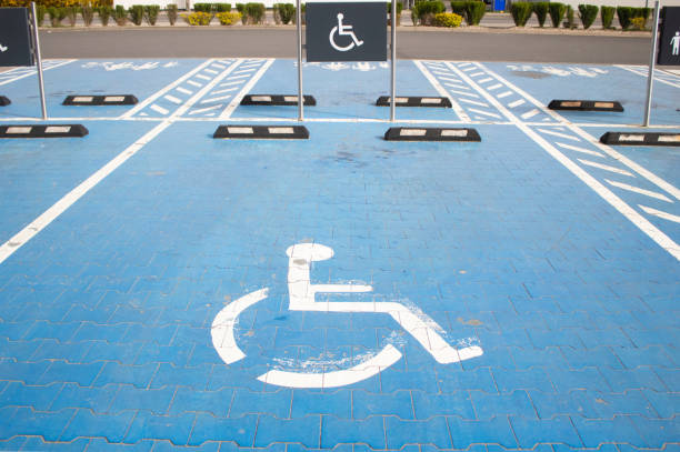 istock Parking space in the parking lot for the disabled 2150146677