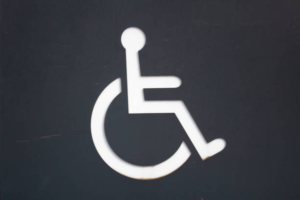 Parking space in the parking lot for the disabled.