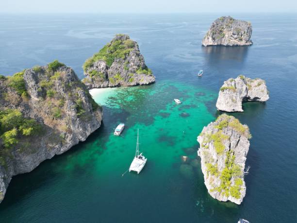 istock Beautiful aerial drone picture at Koh Haa 2150147663
