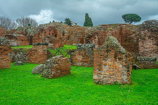 11 February 2024, Rome, Italy, Ruins of Palatine hill palace (Circus Maximus)