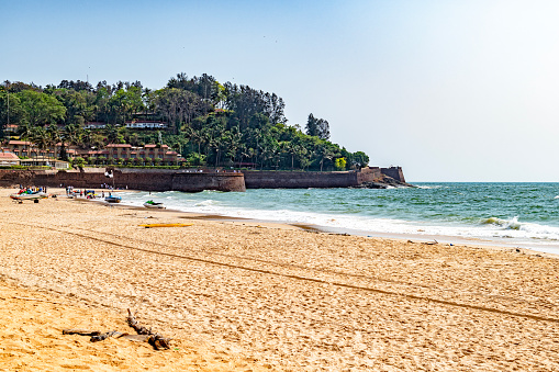 Fort Aguada at the Candolim Beach in North Goa, India