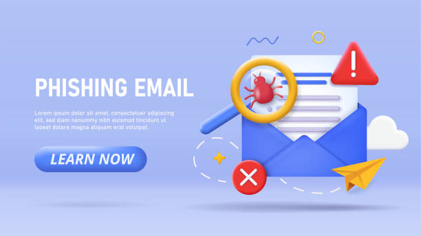3D phishing email vector poster 3D phishing email poster. Envelope with letter. Spam on internet. Viruses and dangers on internet. Hackers attacks at electronic mail. Landing webpage design. Cartoon isometric vector illustration cruel stock illustrations