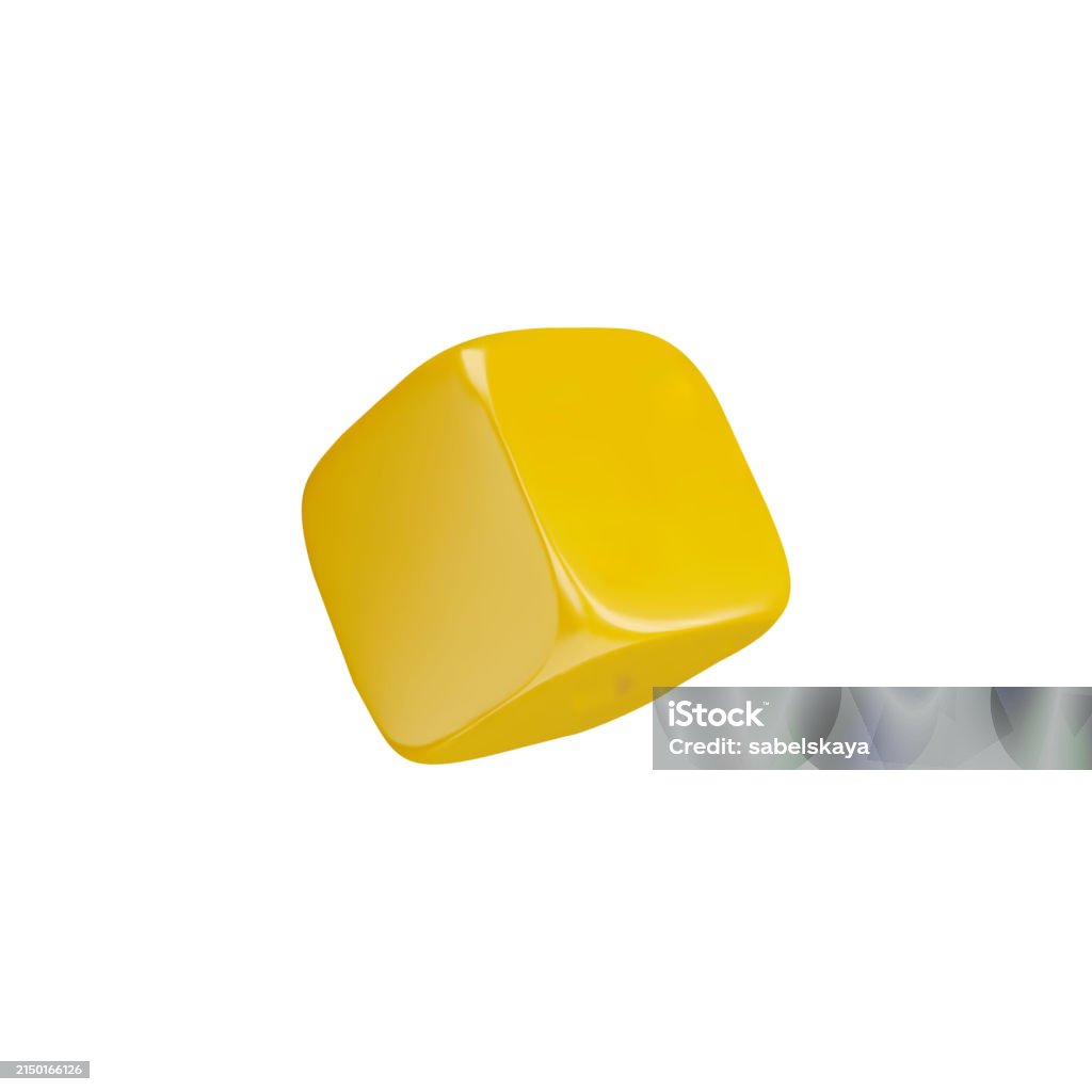 Yellow Rectangular Cube Realistic Yellow Cube With Soft Corners Falling 3d Vector Volume ...