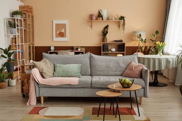 istock Living Room Interior with Comfortable Couch and Decor 2150167718