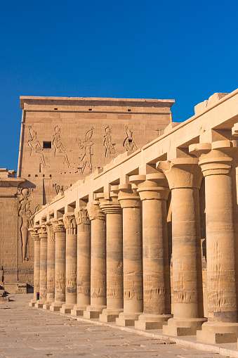 Philae temple in aswan on the Nile in Egypt, Africa