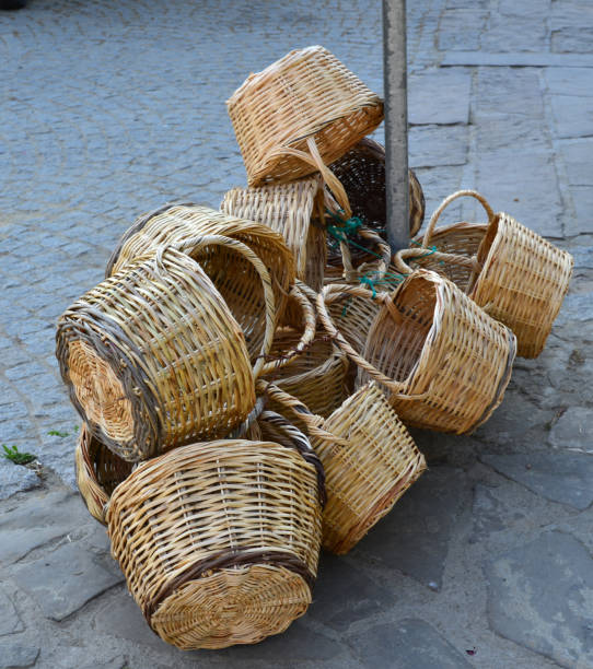 Wicker basket in Gokceada, Turkey.