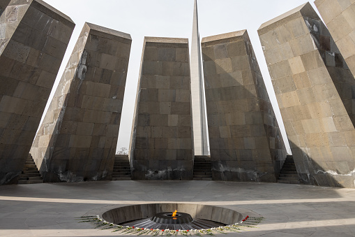 Yerevan, Armenia February 14 2024: Armenian genocide memorial. It is a monument built for the Armenian genocide committed by the Ottoman Empire between 1915 and 1925
