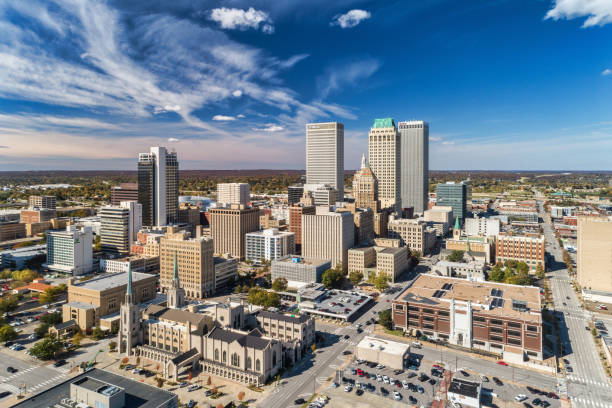 Tulsa Skyline Aerial With Cloudscape