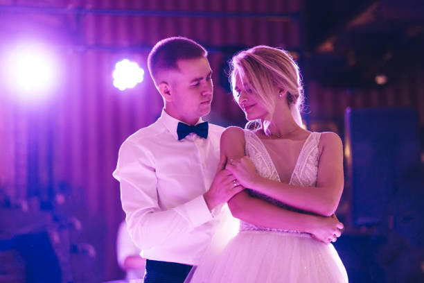 istock elegant newlyweds dancing the first wedding dance 2150187897