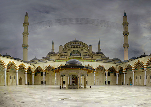 Çamlica Mosque internal panoramic view in Istanbul - Turkey