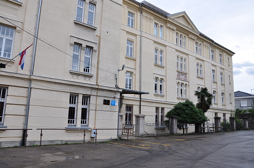Rijeka, Croatia 17.04.2024. High school of medicine Rijeka. Part of medicine school near hospital in Rijeka.