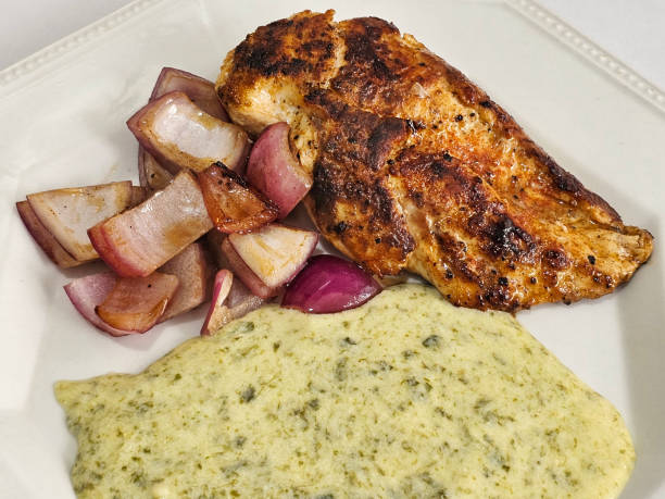 istock Chicken breast fillet with spinach cream 2150200637