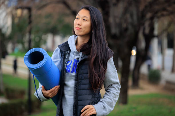 istock Lady going to yoga exercise 2150205319
