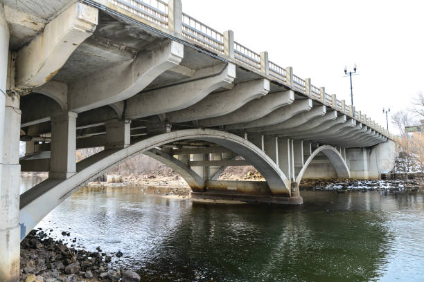 The Howardsville Bridge Seen From the Middle of the James River in Virginia
