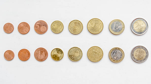 istock Euro coins on white background 2150206878