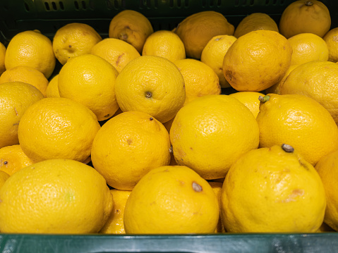 Fresh Lemons in Supermarket