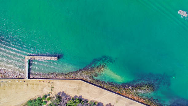 Aerial view of Lakes Entrance in the Gippsland Lakes Victoria