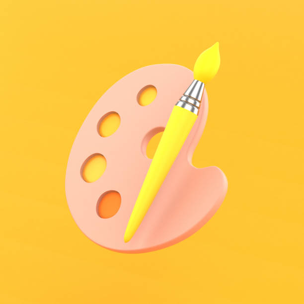 istock Brush and Color Palette 3D Icon 2150222757