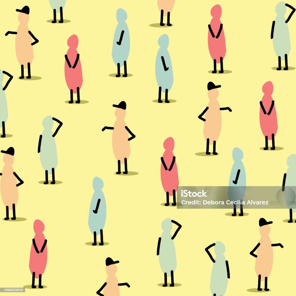 Abstract People Pattern Background Abstract People Walking Pattern Colorful And Minimalist Illustration ...