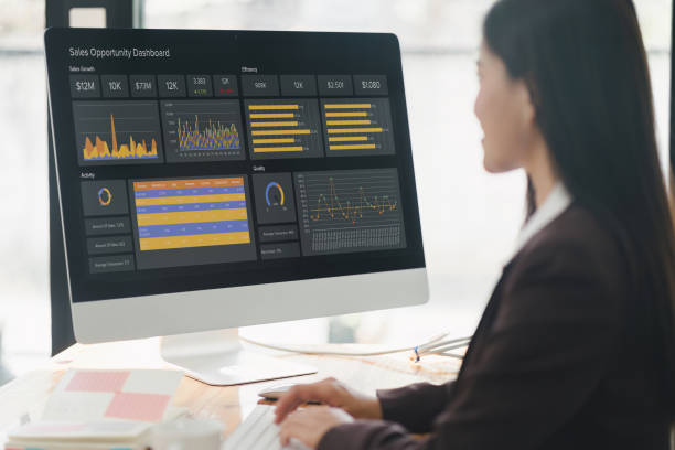 istock Asian businesswoman or accountant are analyzing data charts, graphs, and a dashboard on desktop screen in order to prepare a statistical report and discuss financial data in an office. 2150227289
