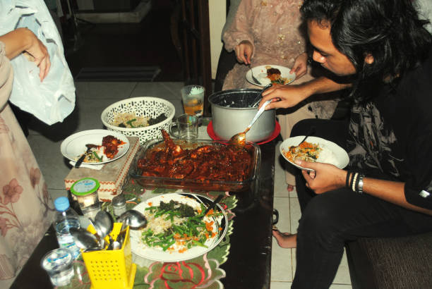 Indonesian family are tasting Japanese food.